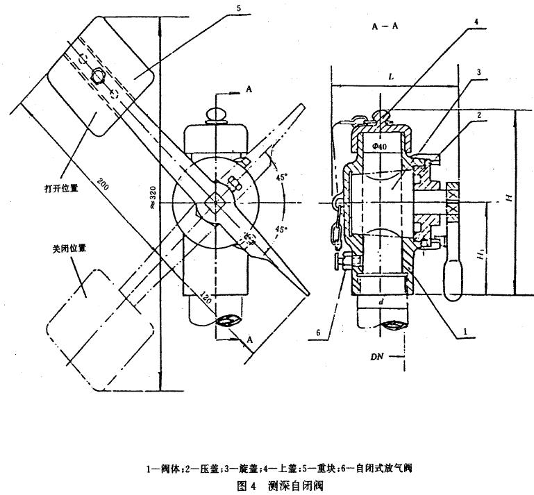 船用测深自闭阀CB/T3778-1999结构图与尺寸表1 船用测深自闭阀CB/T3778-1999结构图与尺寸表
